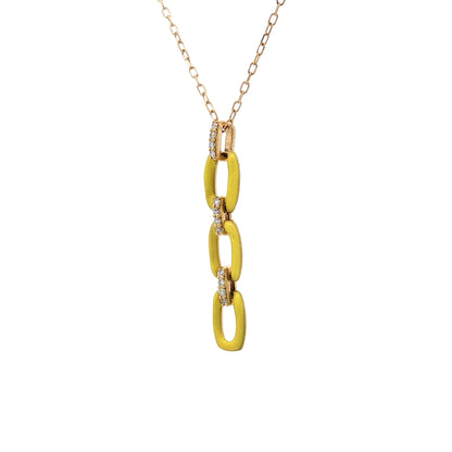 .07 Diamond Chain Link Pendant 18k Yellow Gold