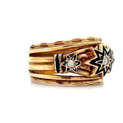 .07 Antique Victorian Diamond & Enamel Cocktail Ring