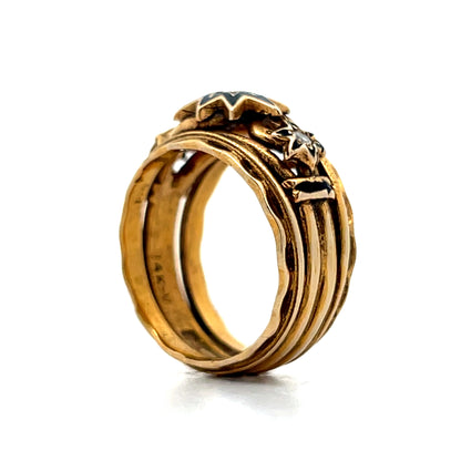 .07 Antique Victorian Diamond & Enamel Cocktail Ring