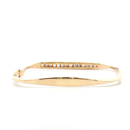 3 Carat Diamond Bangle Bracelet 18k Yellow Gold