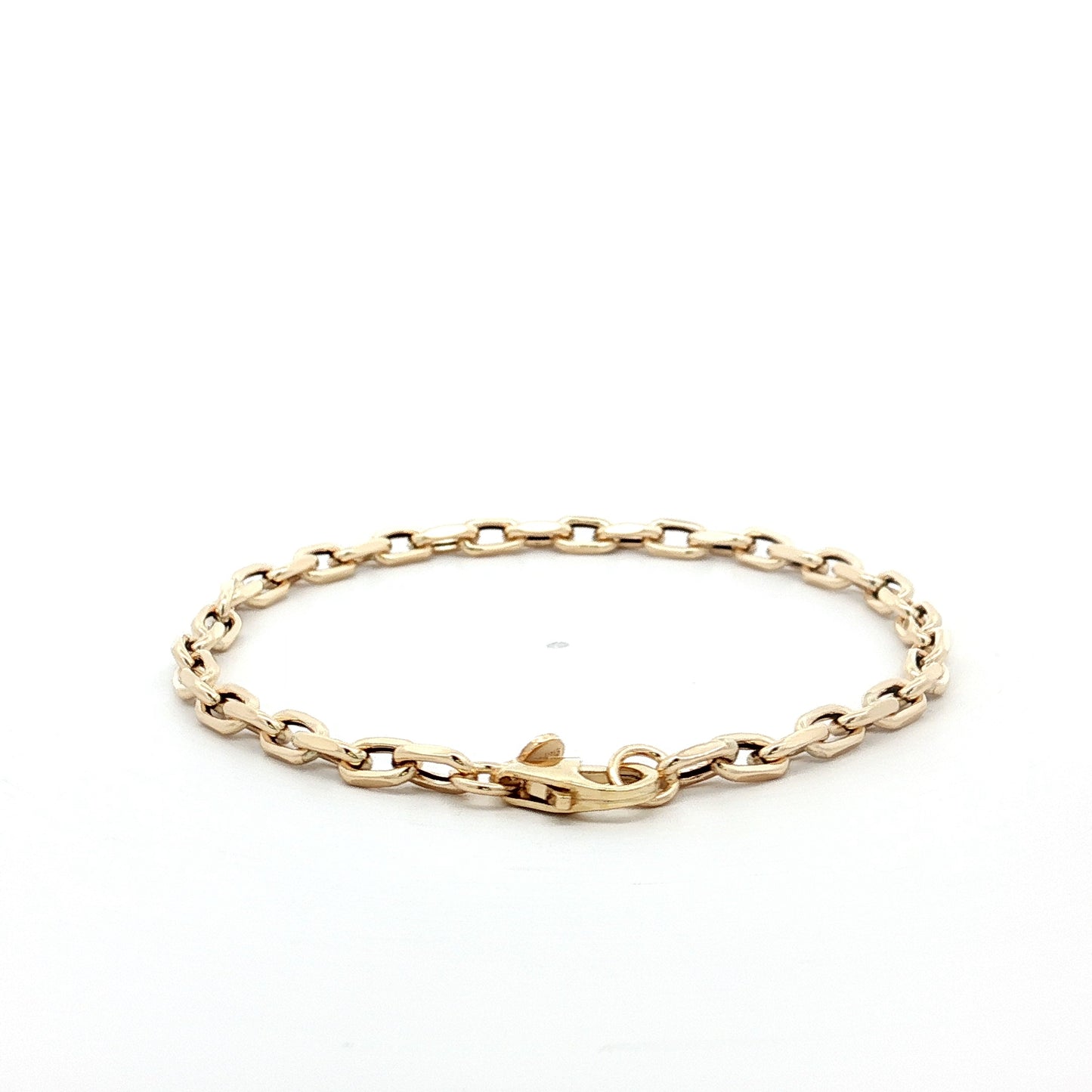 7" Oval Link Charm Bracelet in 14k Yellow Gold