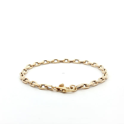 7" Oval Link Charm Bracelet in 14k Yellow Gold