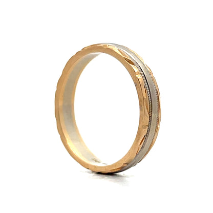 Vintage Mid-Century Two-Tone Wedding Band in 14k