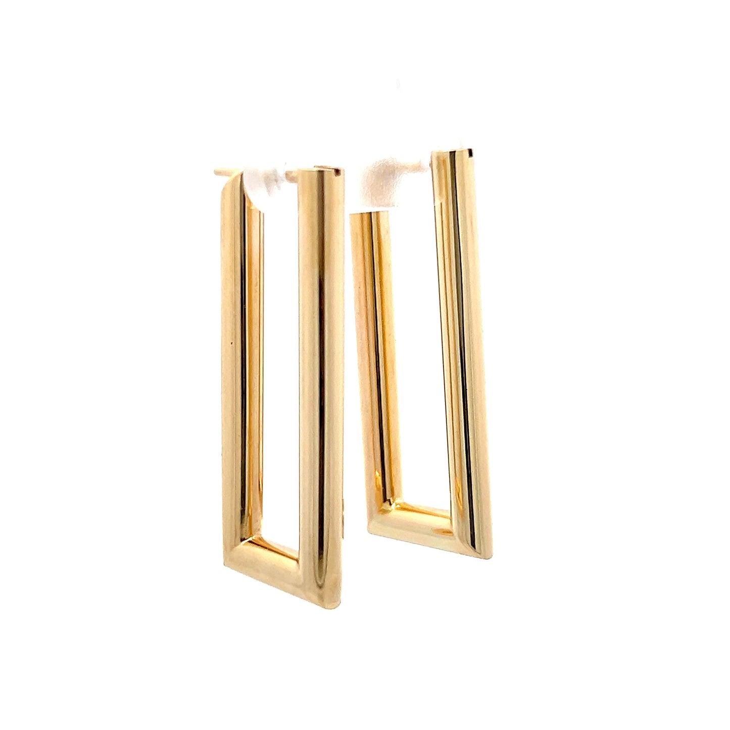 Rectangular Hoop Earrings in 14k Yellow Gold