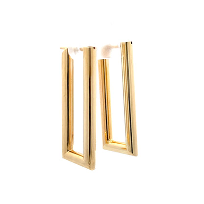 Rectangular Hoop Earrings in 14k Yellow Gold