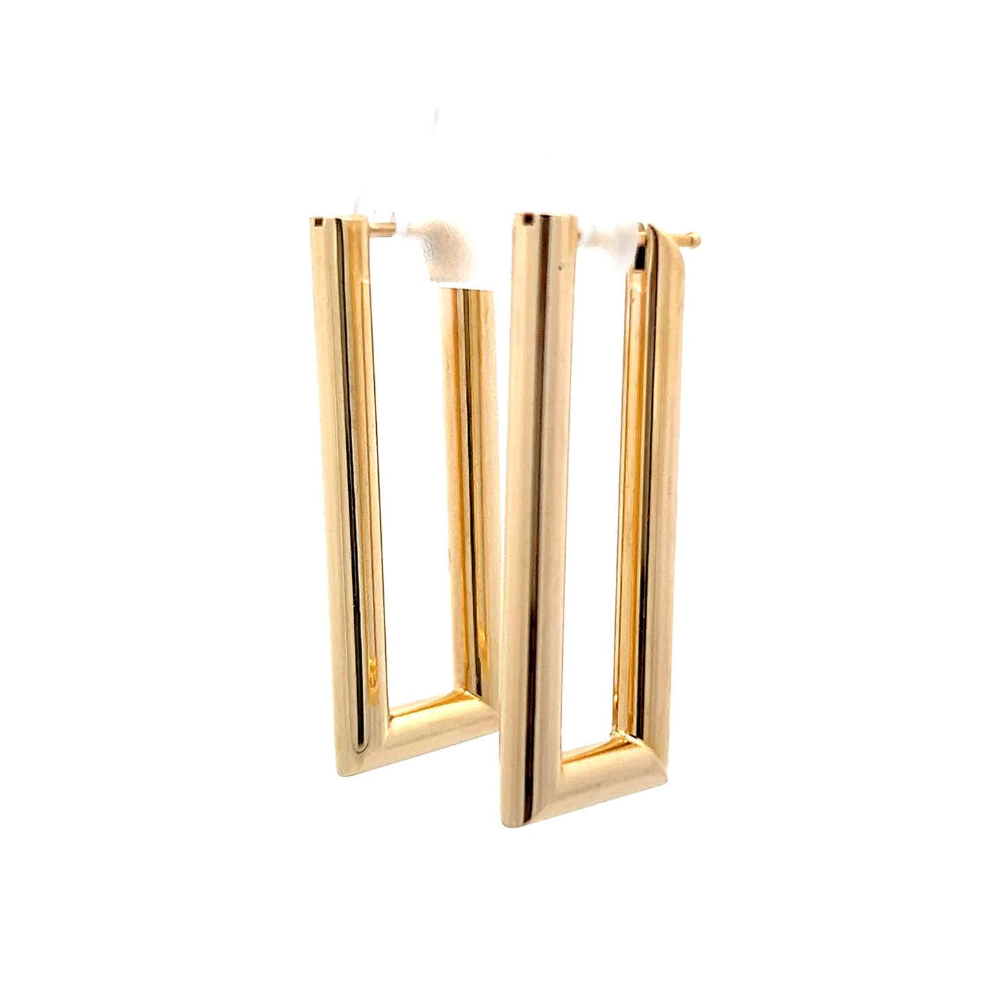 Rectangular Hoop Earrings in 14k Yellow Gold