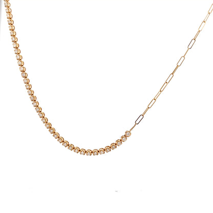 1.80 Diamond Paperclip Chain Necklace in 14k