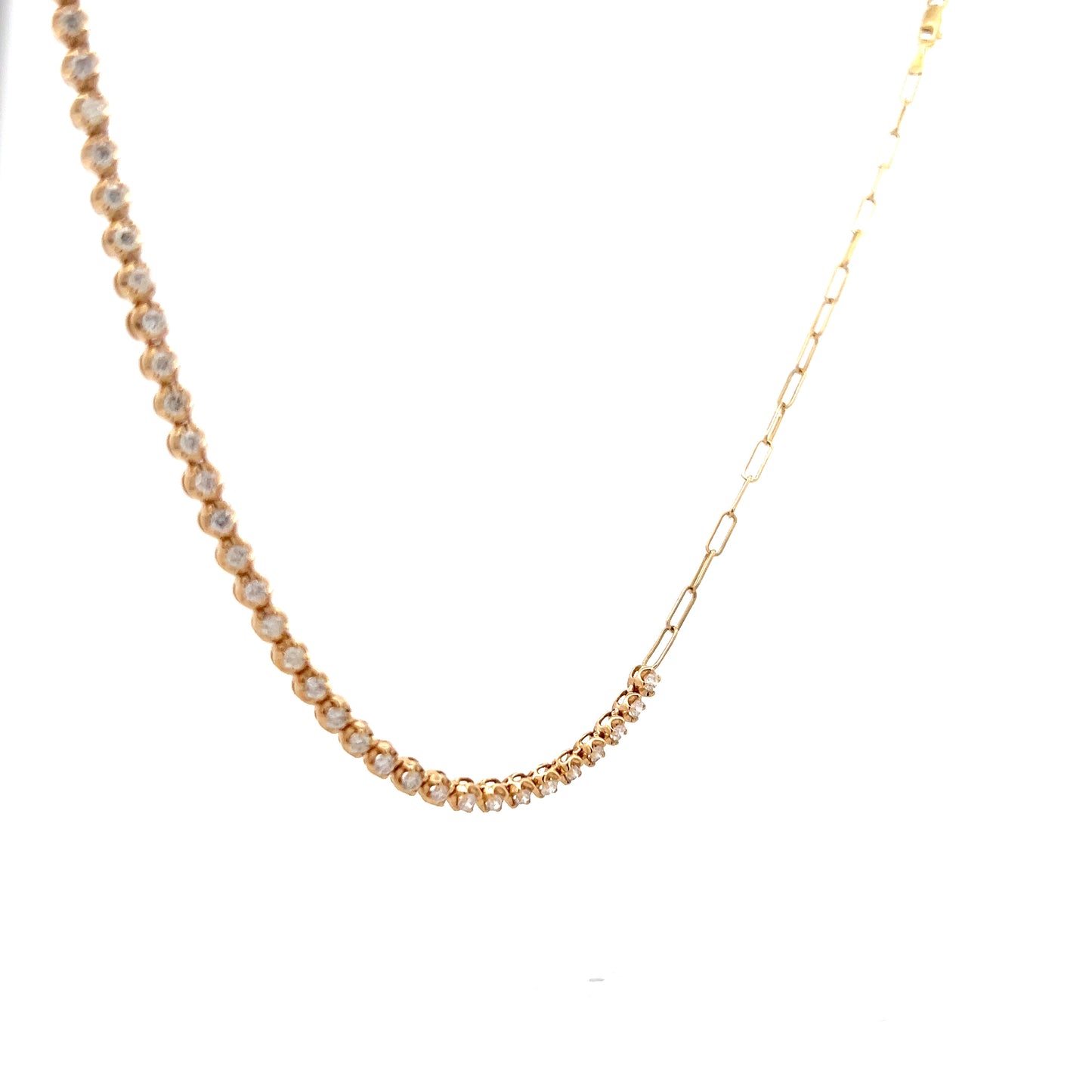 1.80 Diamond Paperclip Chain Necklace in 14k