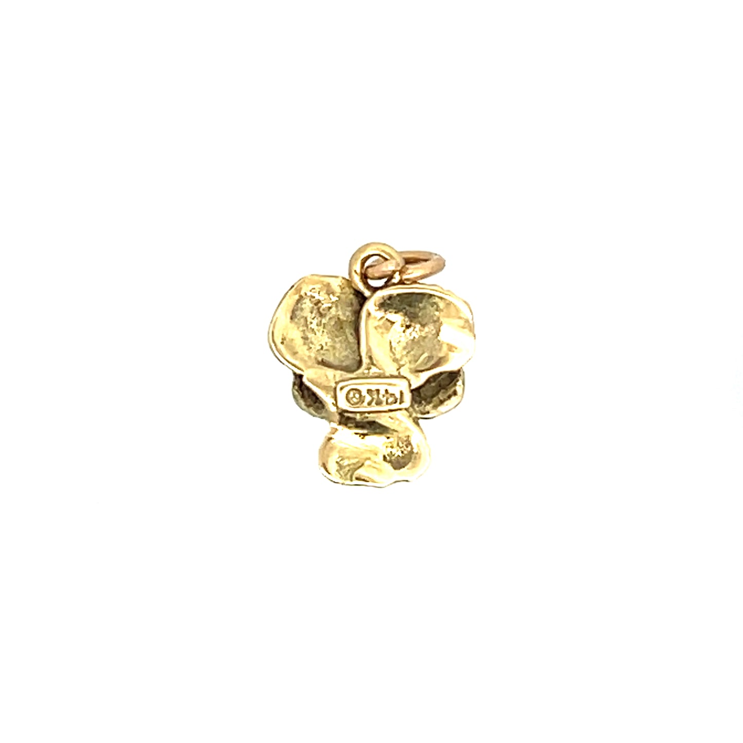 Antique Victorian Pansy Charm in 14k Yellow Gold