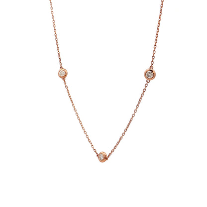 .77 Diamonds by the Yard Necklace 14k Rose Gold