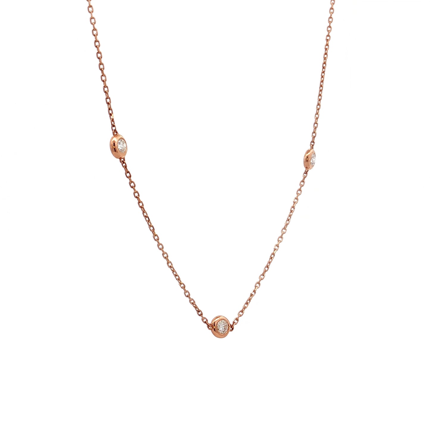 .77 Diamonds by the Yard Necklace 14k Rose Gold