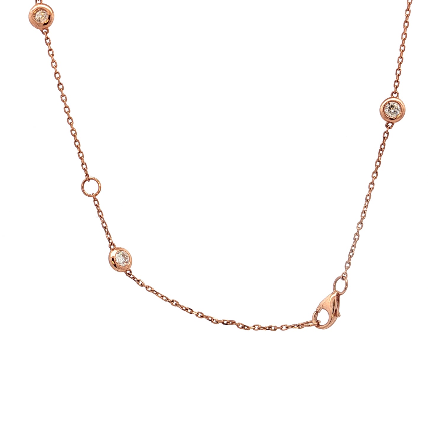 .77 Diamonds by the Yard Necklace 14k Rose Gold