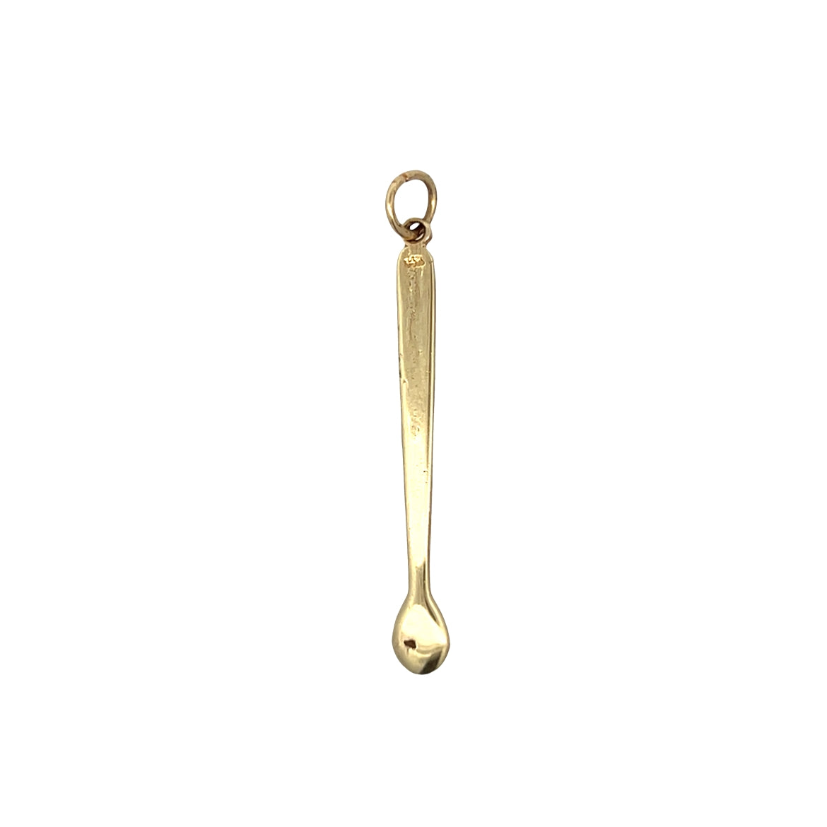 1980's Gold Spoon Charm Pendant in 14k Yellow Gold