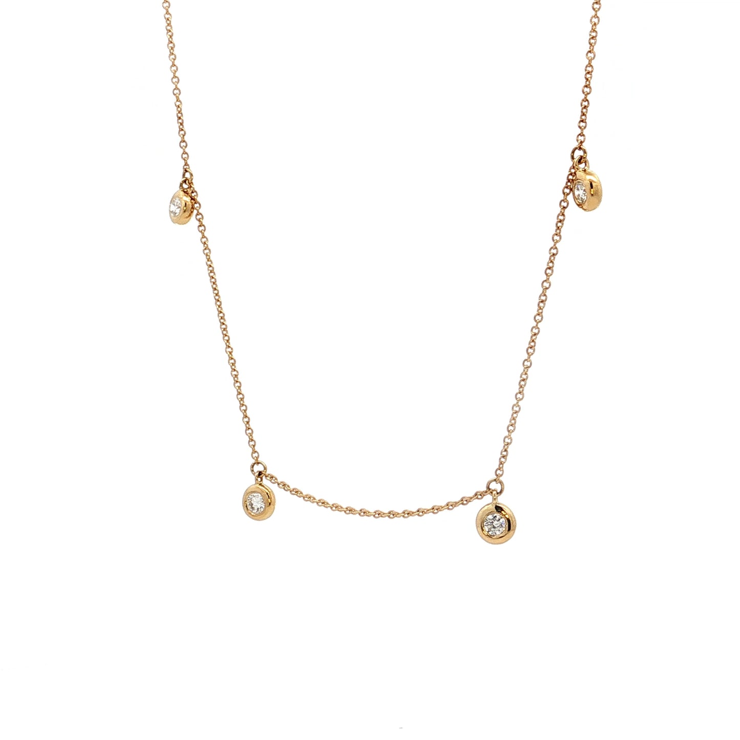 .46 Diamond Dangle Necklace in 14k Yellow Gold
