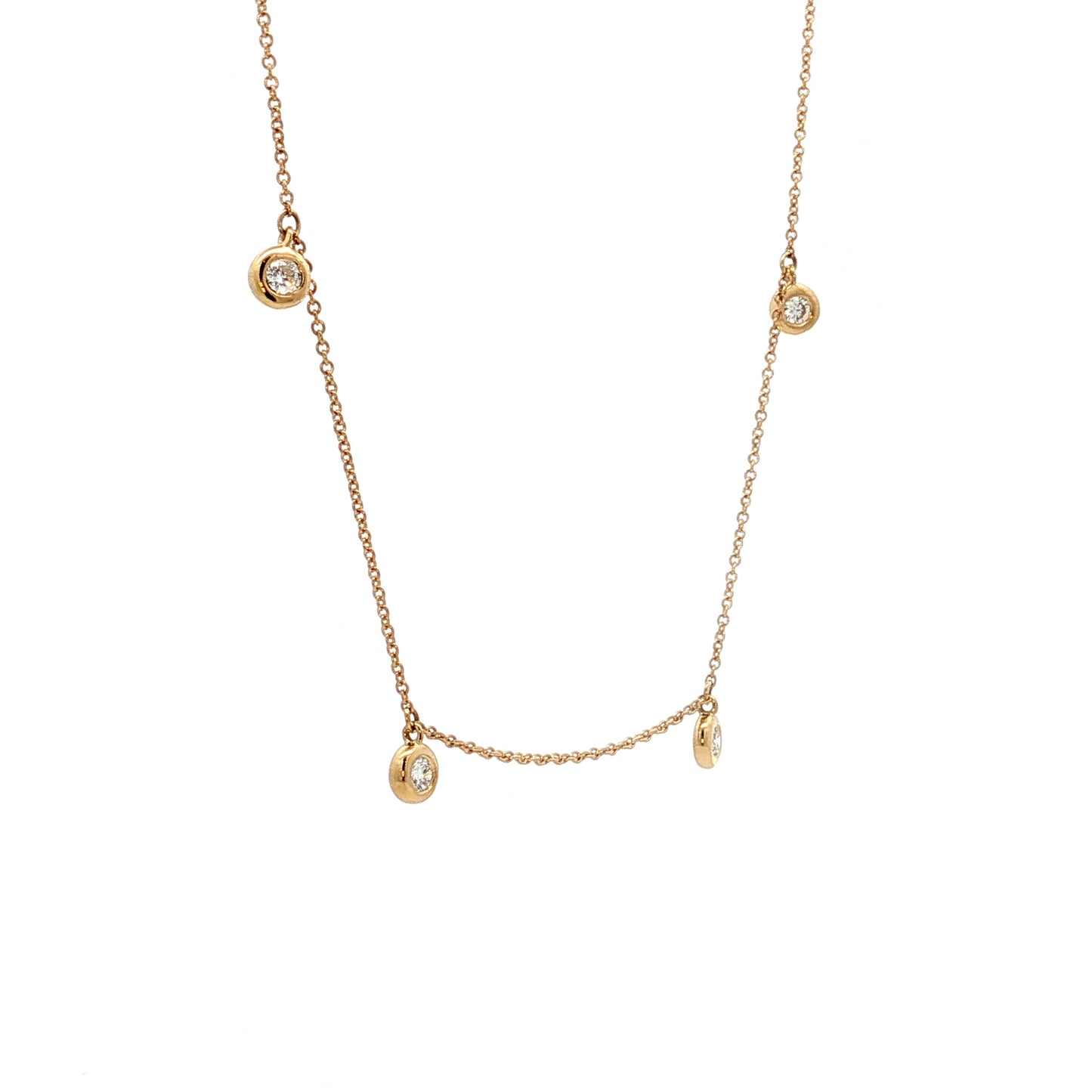 .46 Diamond Dangle Necklace in 14k Yellow Gold