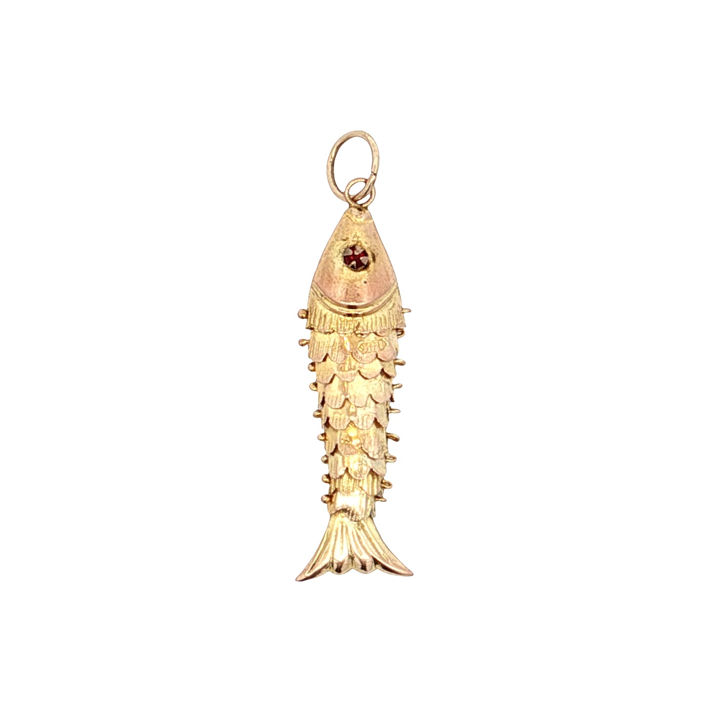 Vintage Mid-Century Koy Fish Pendant 14k Yellow Gold