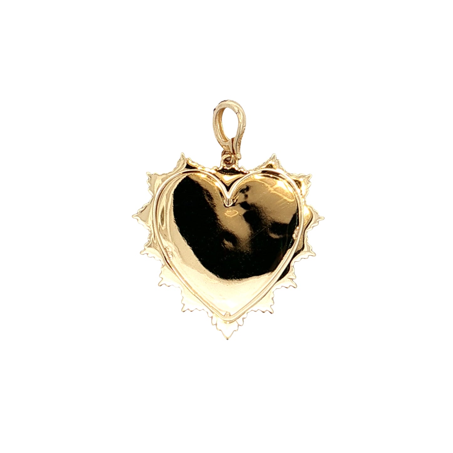 Fluted Heart Pendant in 14k Yellow Gold