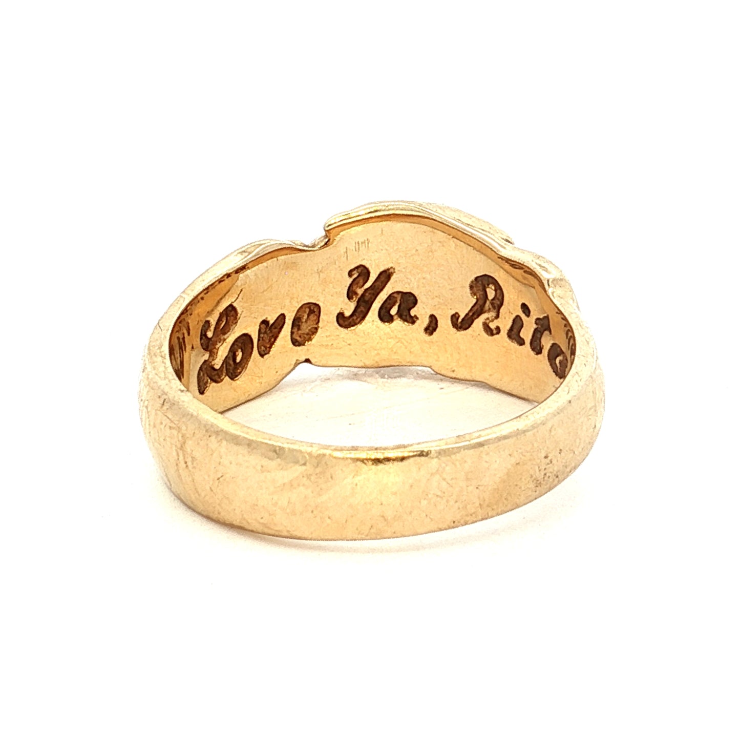 Vintage Hand Holding Ring in 10k Yellow Gold