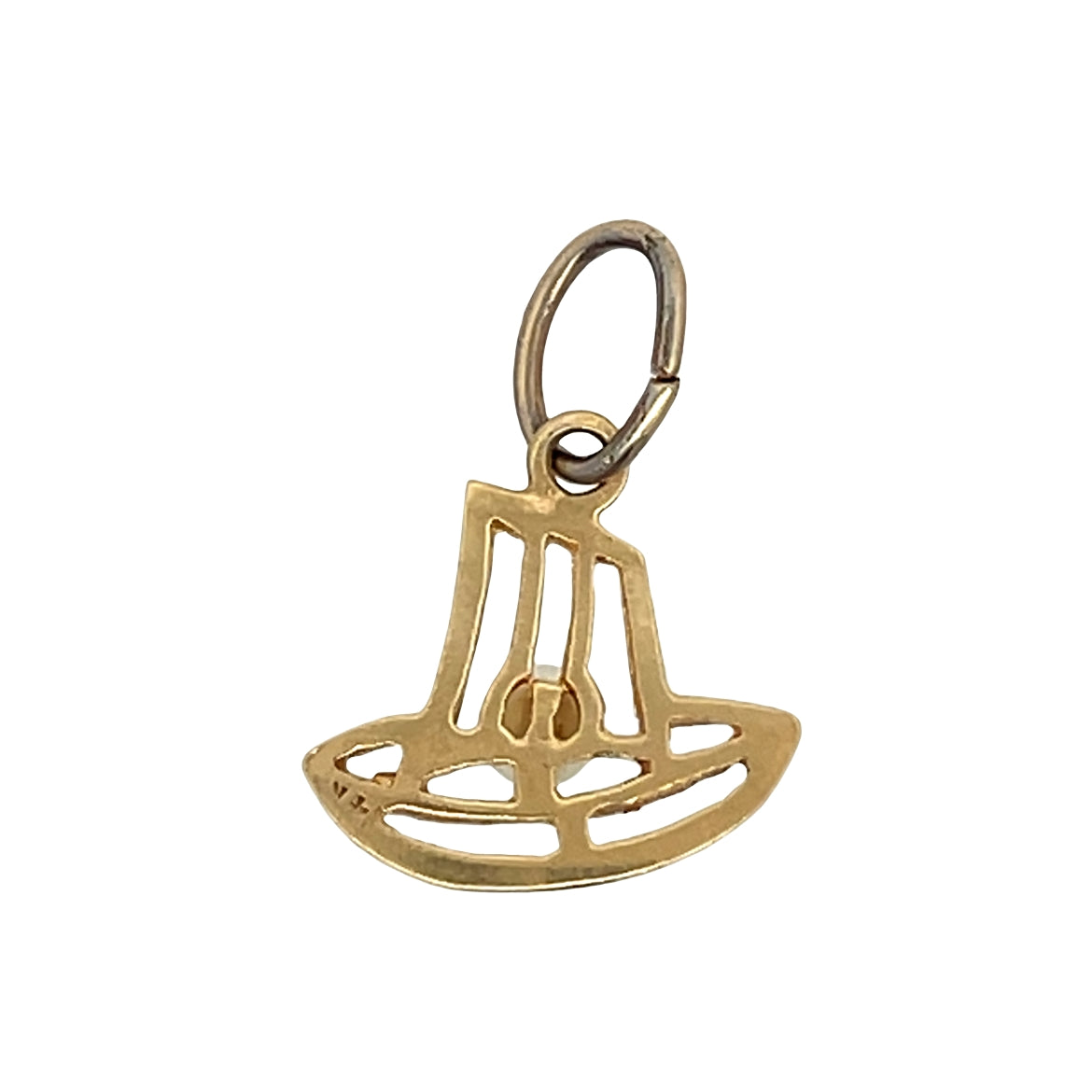 Vintage Mid-Century Sailboat Charm in 14k Yellow Gold