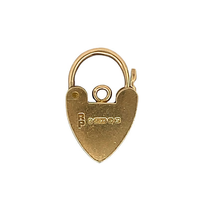 Vintage Mid-Century Heart Lock Pendant in 9k