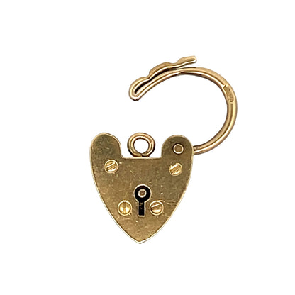 Vintage Mid-Century Heart Lock Pendant in 9k