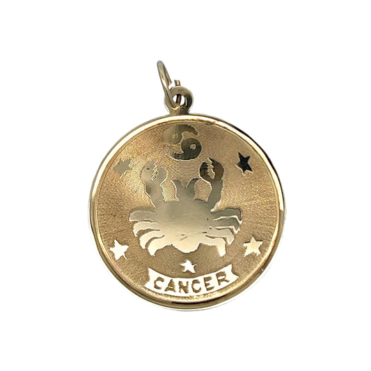Cancer Zodiac Pendant in 14k Yellow Gold