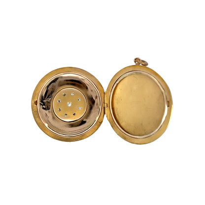 .65 Antique Victorian Diamond Pendant Locket in 10k