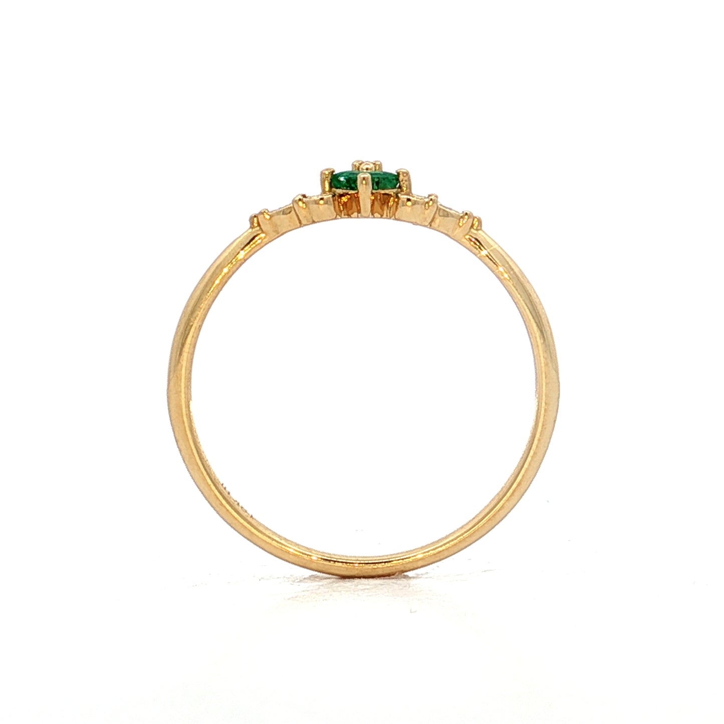 .09 Square Emerald & Diamond Cluster Ring 18k