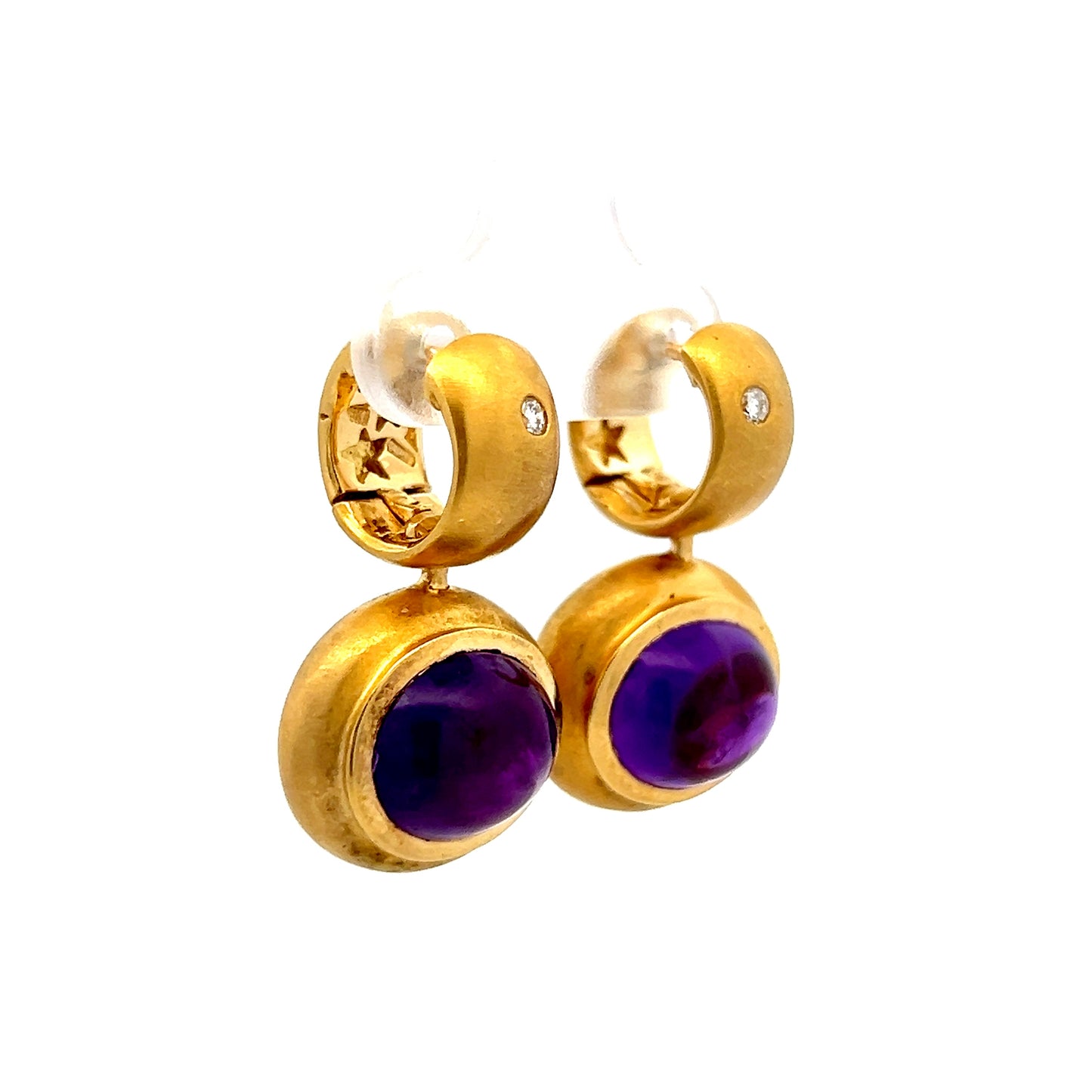 9.40 H. Stern Amethyst Convertible Hoop Earrings 18k