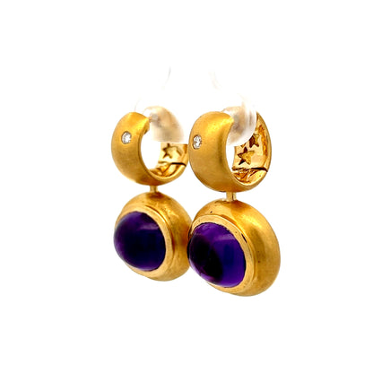 9.40 H. Stern Amethyst Convertible Hoop Earrings 18k