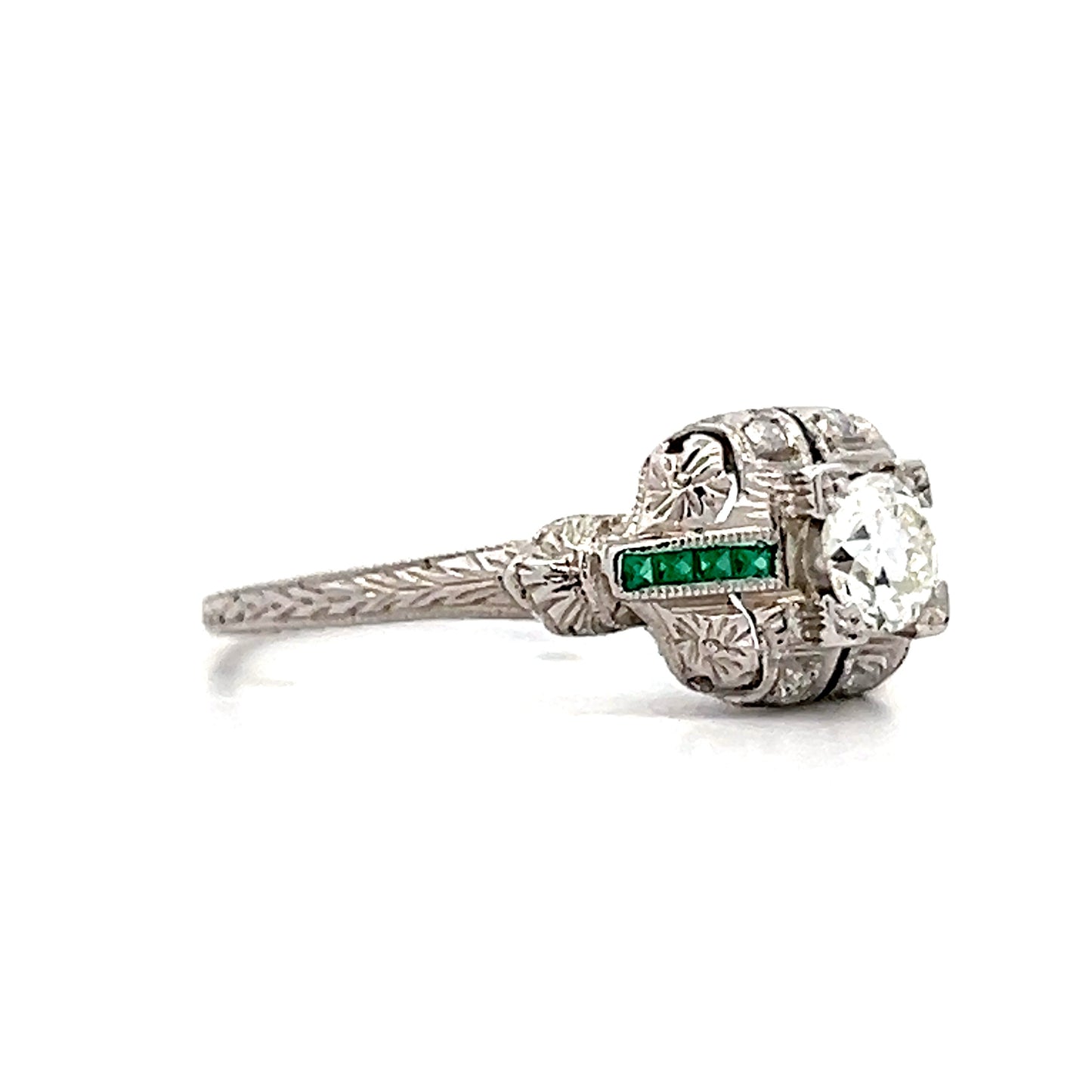 .38 Vintage Art Deco Diamond Engagement Ring in 18k