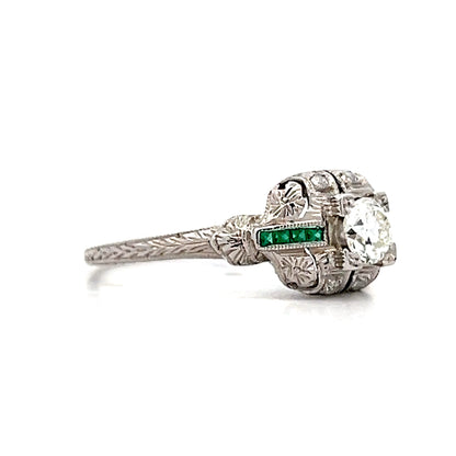 .38 Vintage Art Deco Diamond Engagement Ring in 18k