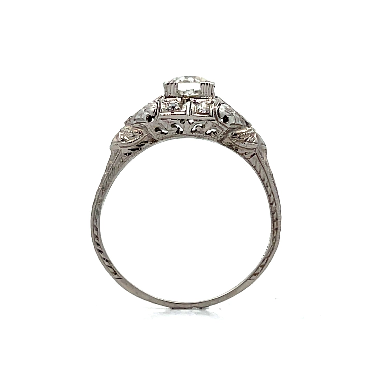 .38 Vintage Art Deco Diamond Engagement Ring in 18k