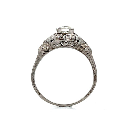 .38 Vintage Art Deco Diamond Engagement Ring in 18k