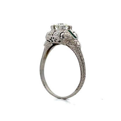.38 Vintage Art Deco Diamond Engagement Ring in 18k