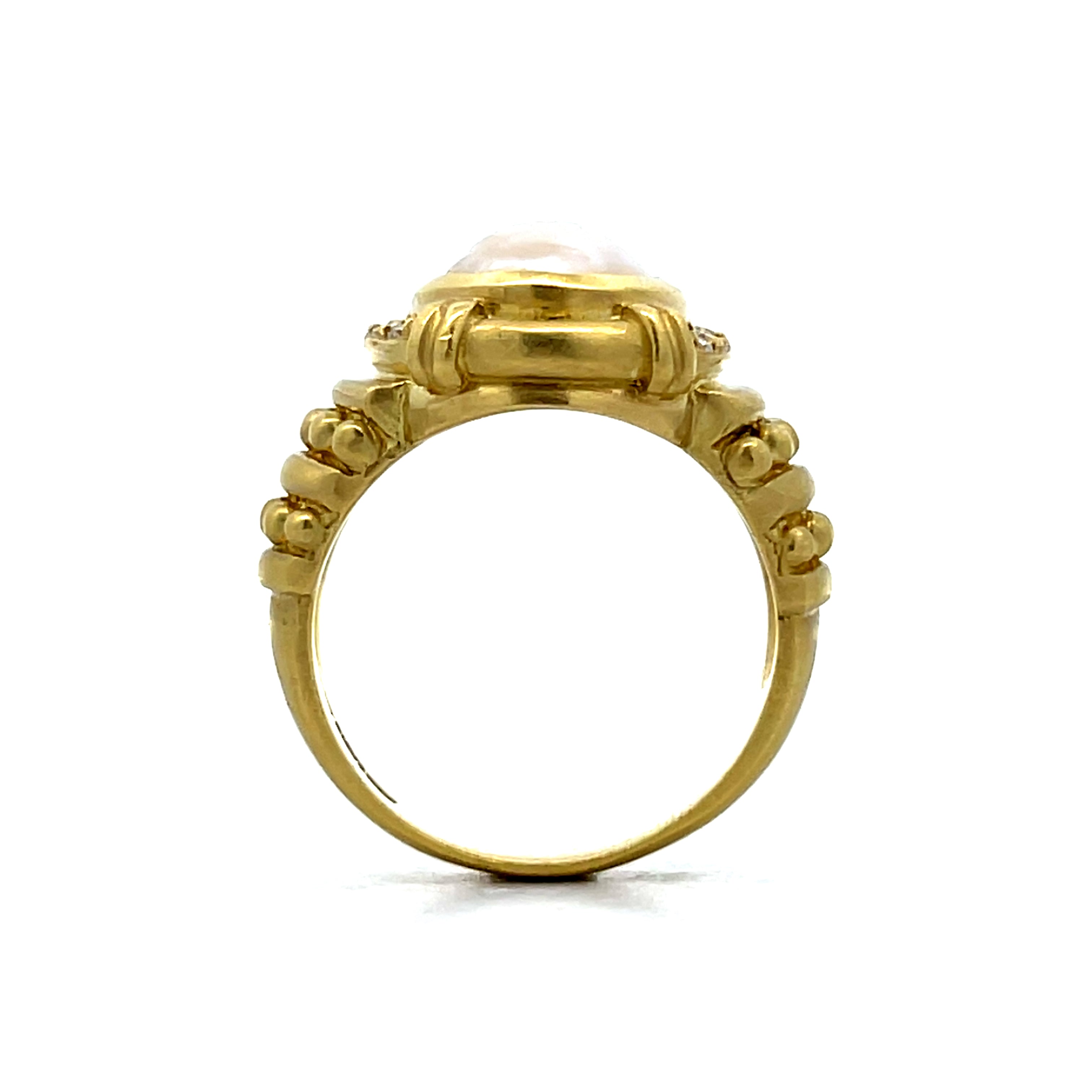 Judith Ripka Mabe Pearl & Diamond Cocktail Ring in 18k – Filigree