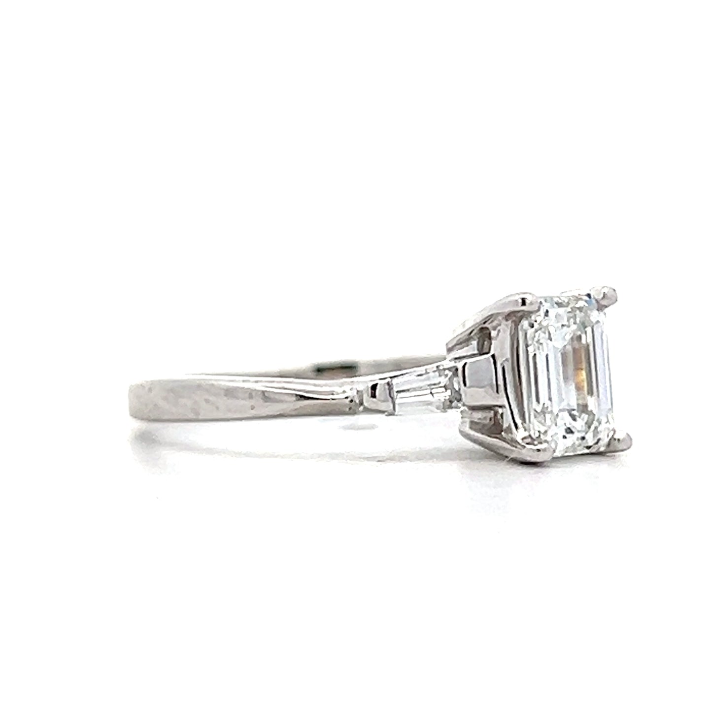 .91 Emerald Cut Diamond Engagement Ring in Platinum