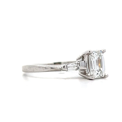 .91 Emerald Cut Diamond Engagement Ring in Platinum