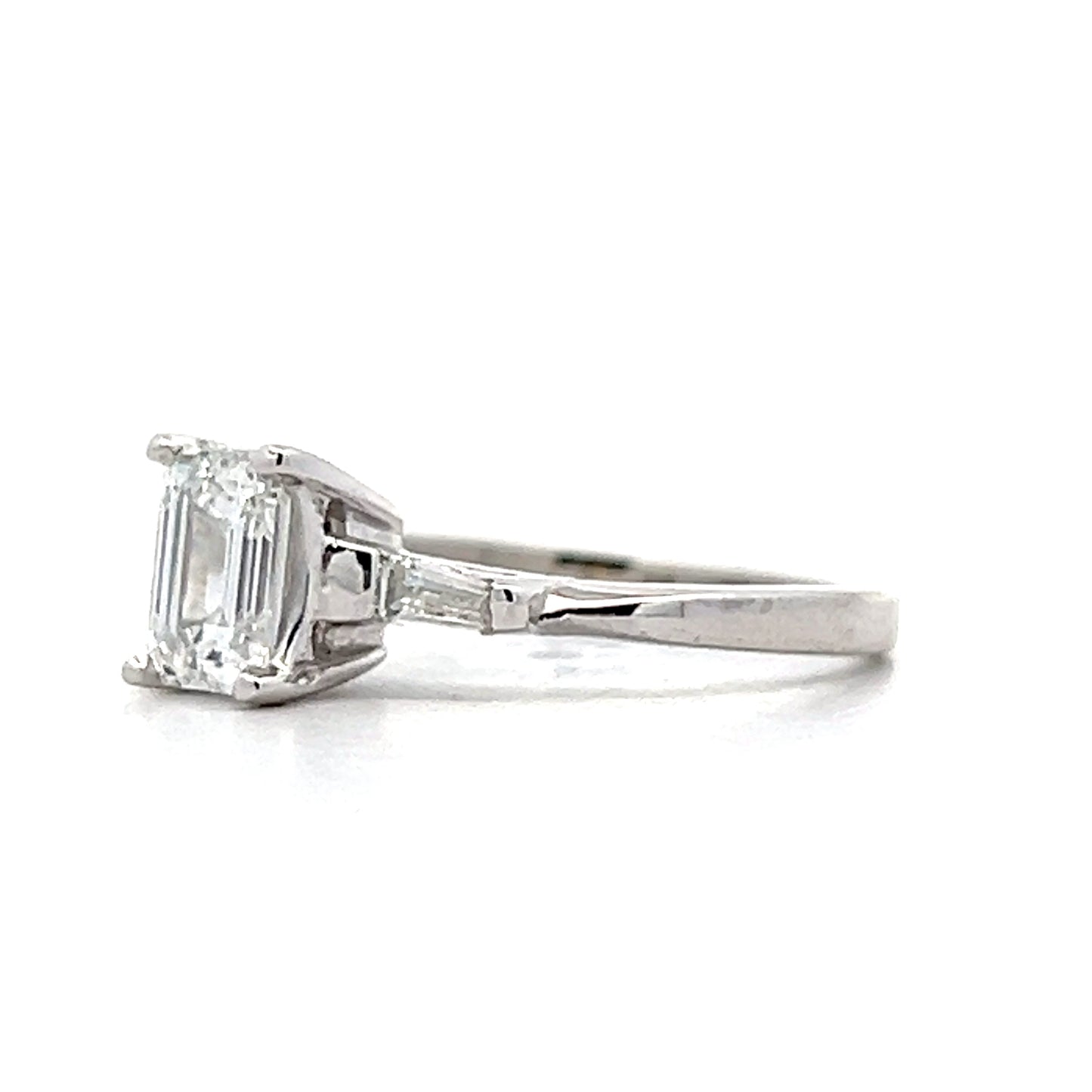 .91 Emerald Cut Diamond Engagement Ring in Platinum