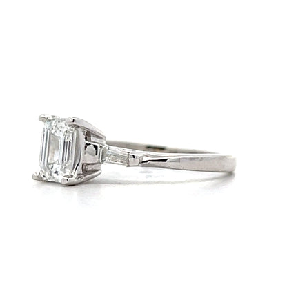 .91 Emerald Cut Diamond Engagement Ring in Platinum