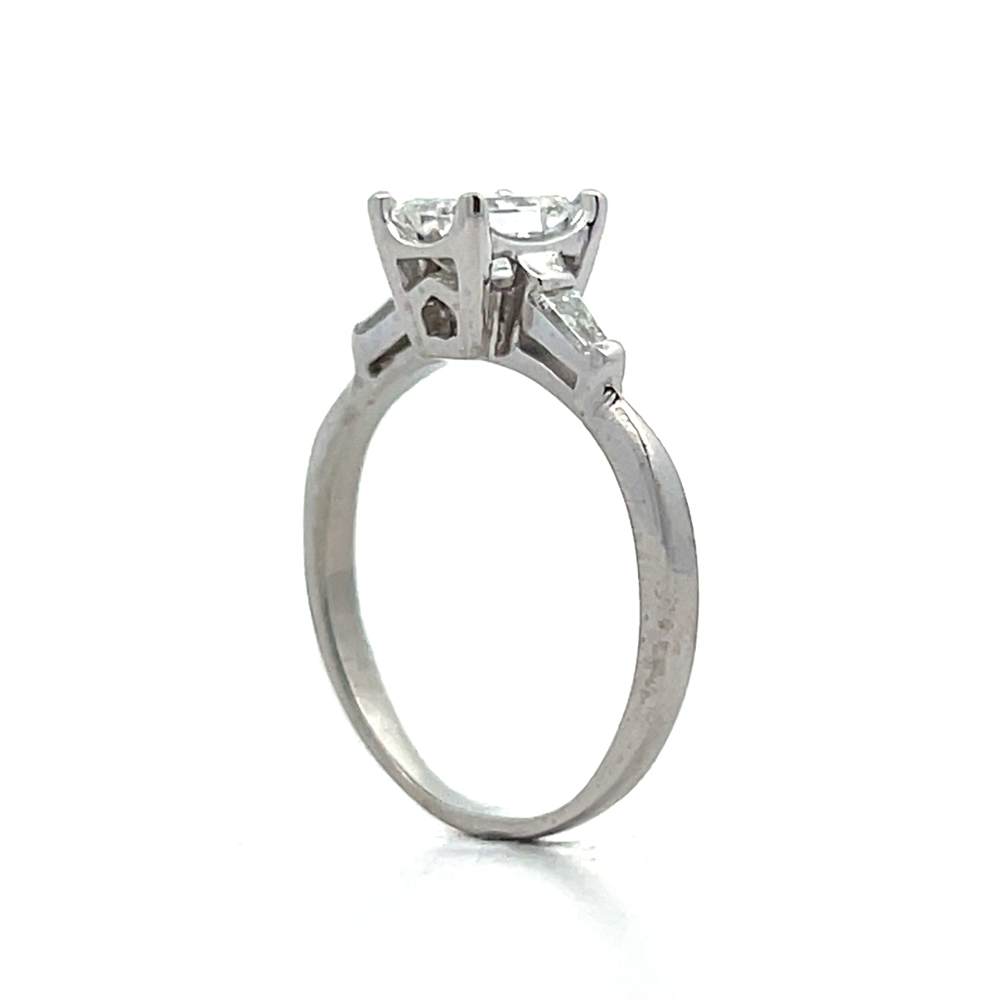 .91 Emerald Cut Diamond Engagement Ring in Platinum