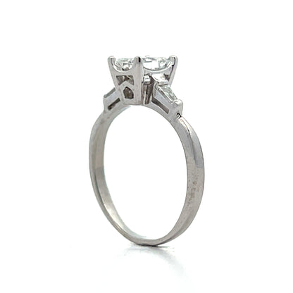 .91 Emerald Cut Diamond Engagement Ring in Platinum