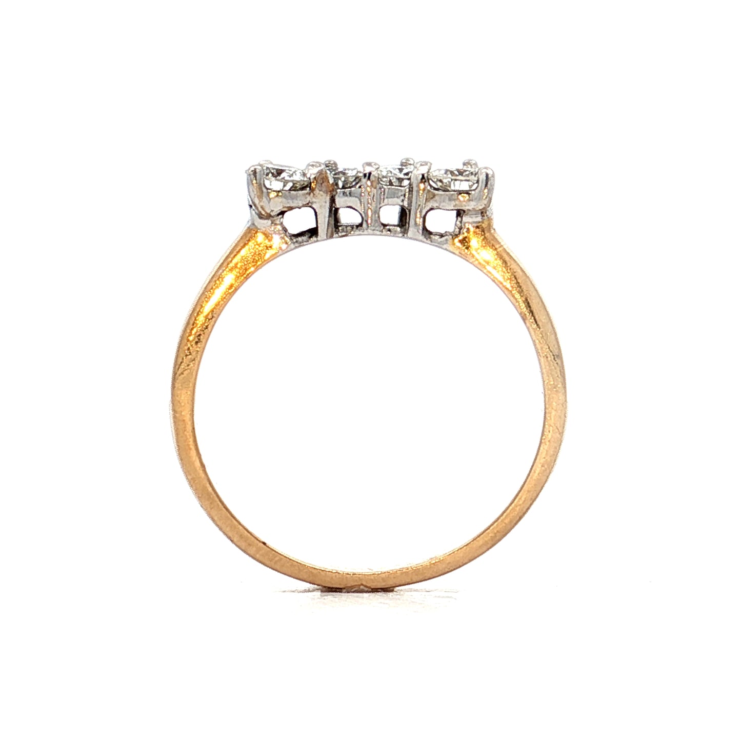 .64 Diamond Contour Two-Tone Band 14k