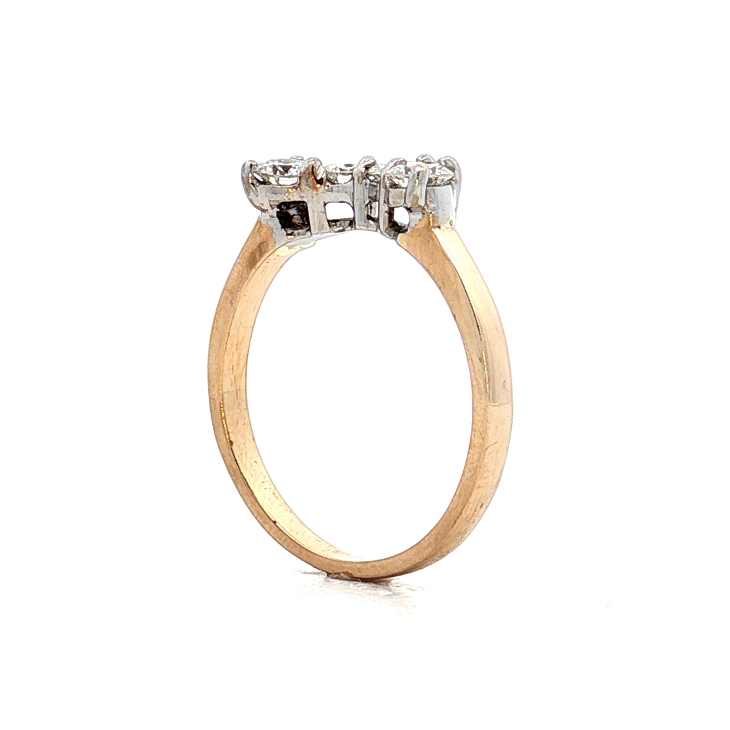 .64 Diamond Contour Two-Tone Band 14k