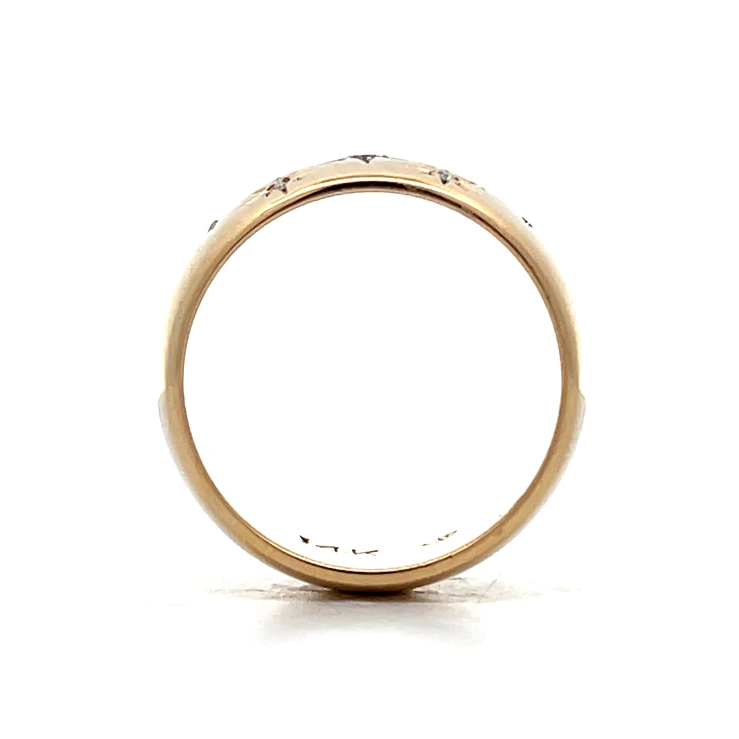 Cigar Diamond Band in 14k Yellow Gold