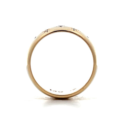 Cigar Diamond Band in 14k Yellow Gold