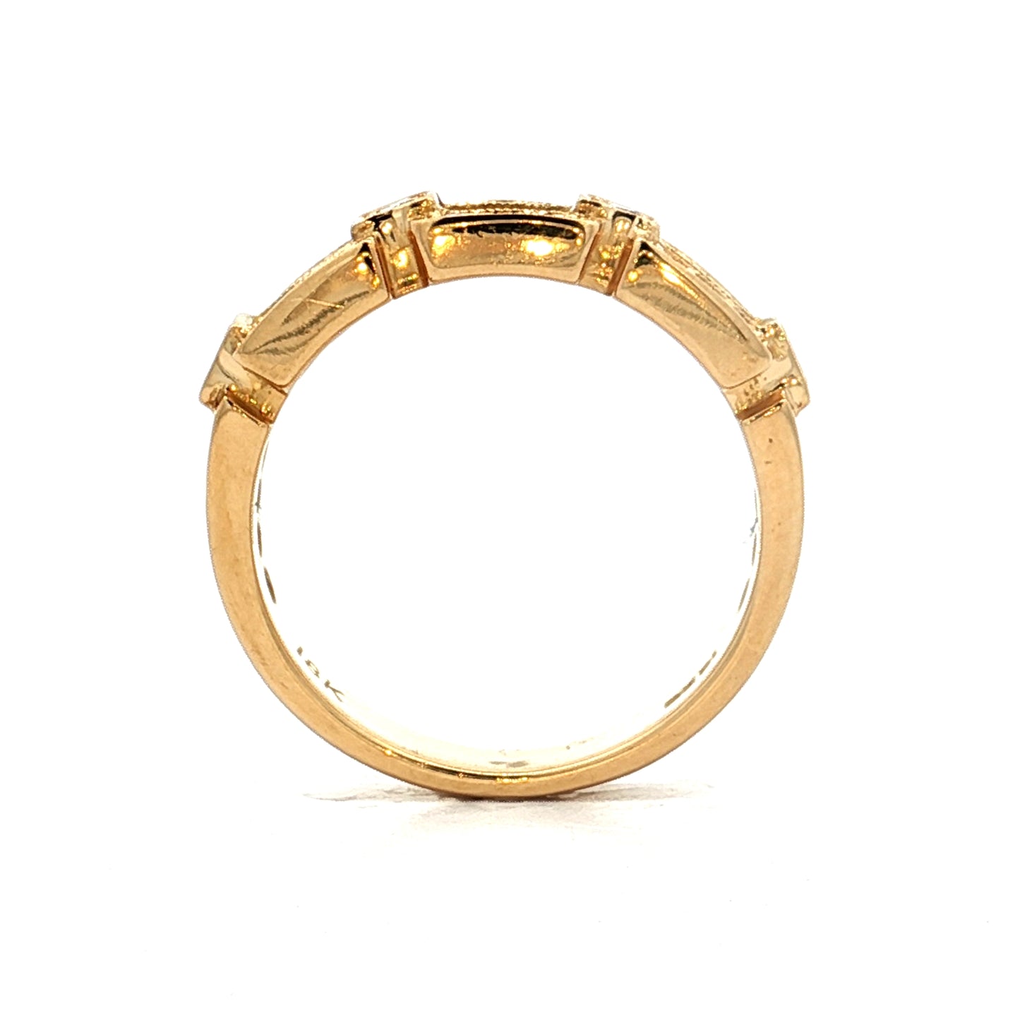 .34 Diamond Chain Link Ring 18k Yellow Gold