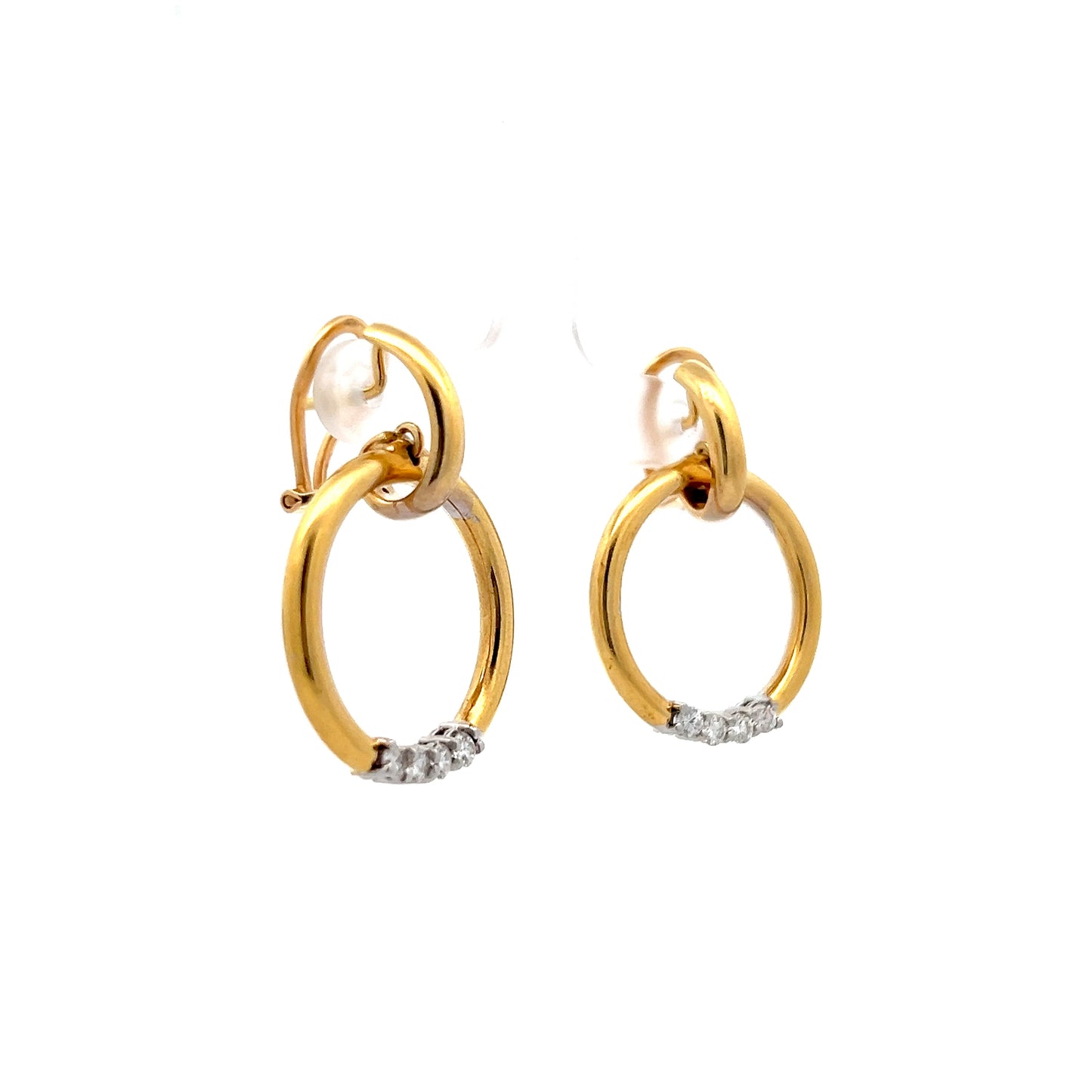 .48 Diamond Hoop Earrings in 18k Yellow Gold