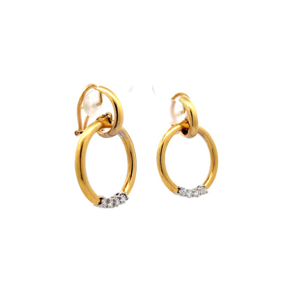 .48 Diamond Hoop Earrings in 18k Yellow Gold