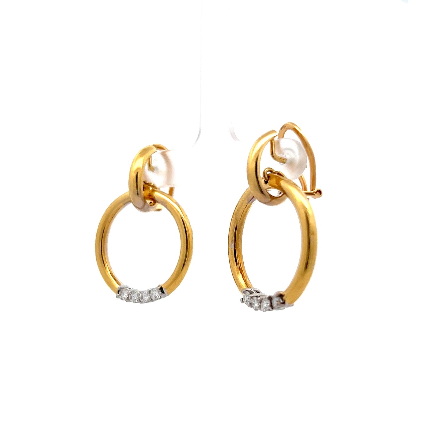 .48 Diamond Hoop Earrings in 18k Yellow Gold